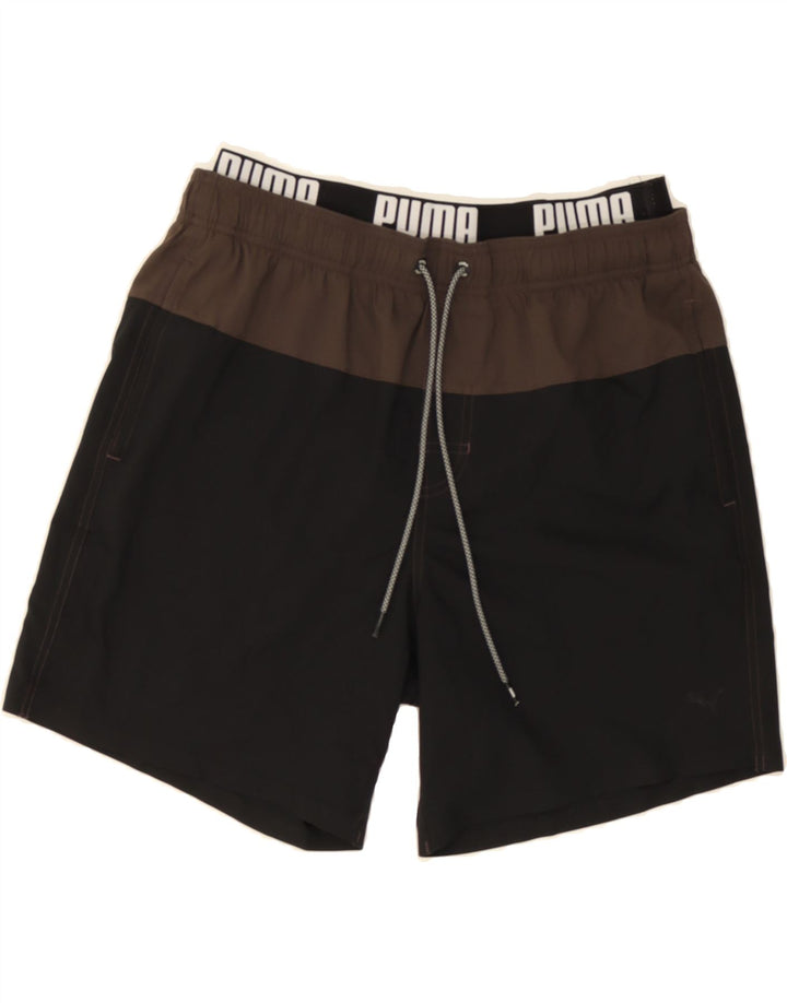 PUMA Mens Graphic Sport Shorts Large  Black Colourblock Polyester Vintage Puma and Second-Hand Puma from Messina Hembry 