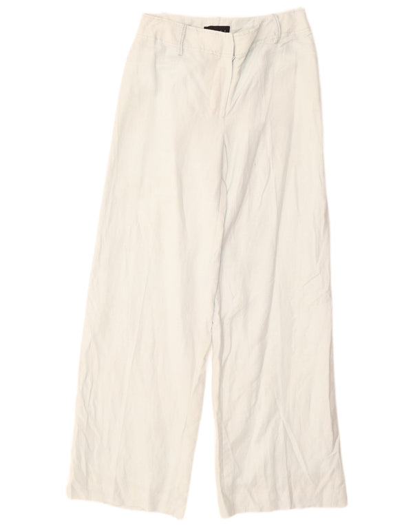 Pantaloni casual a gamba larga da donna Coast UK 10 Small W28 L32 Lino blu