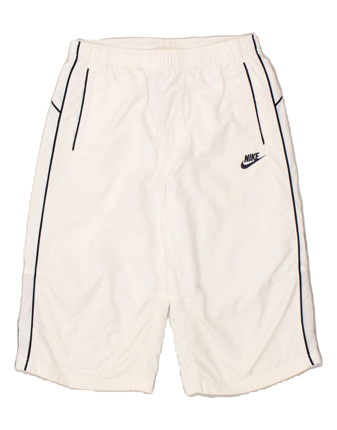 NIKE Boys Bermuda Sport Shorts 12-13 Years Large White Polyester Vintage Nike and Second-Hand Nike from Messina Hembry 