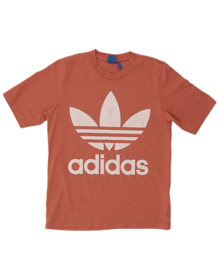 T-shirt grafica da uomo Adidas Top Small in cotone rosa