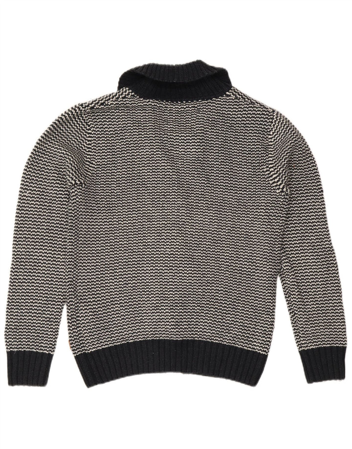 Maglione cardigan da uomo Jack & Jones grande acrilico nero Chevron