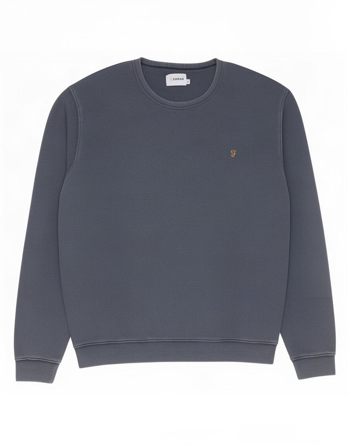 Felpa da uomo Farah Maglione grande in cotone blu navy