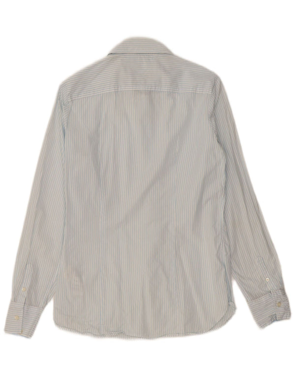 Camicia da donna Tommy Hilfiger US 8 cotone gessato blu medio