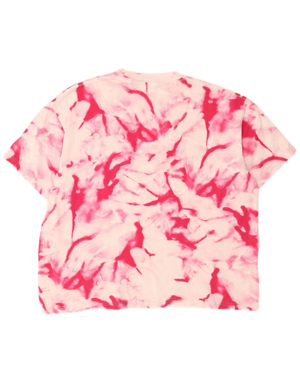 Maglietta grafica da donna Calvin Klein Jeans Top UK 14 Medium Pink Tie Dye
