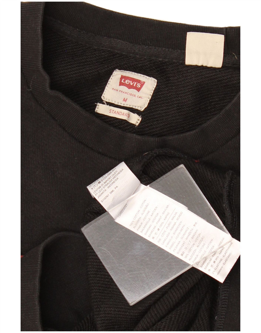 Levi's Felpa grafica da uomo in cotone nero medio