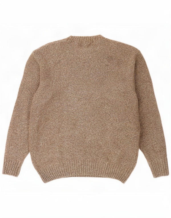 Maglione maglione girocollo da uomo Boggi taglia 42 grande lana screziata kaki