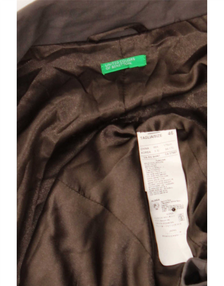 Giubbotto Bomber Donna Benetton IT 46 Large Grigio Cotone