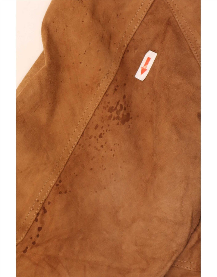 Yorn Soprabito oversize in pelle scamosciata da donna EU 40 Pelle marrone medio