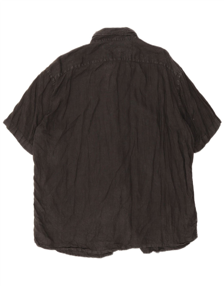 Camicia a maniche corte da uomo Hugo Boss XL Lino grigio