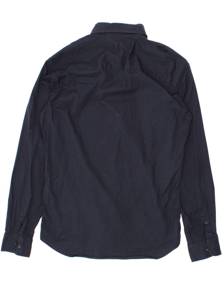 JACK & JONES Mens Shirt Medium Navy Blue Cotton Vintage Jack & Jones and Second-Hand Jack & Jones from Messina Hembry 