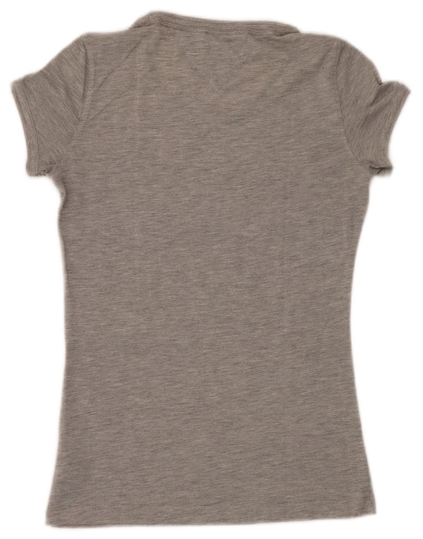 T-shirt grafica da donna Tommy Hilfiger Top UK 12 Poliestere grigio medio