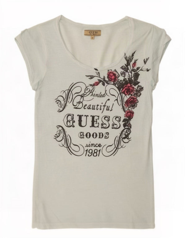 Guess T-shirt grafica da donna Top UK 6 XS Verde
