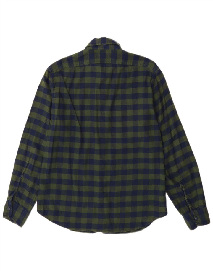 Camicia da uomo in flanella J. Crew in cotone a quadri blu medio