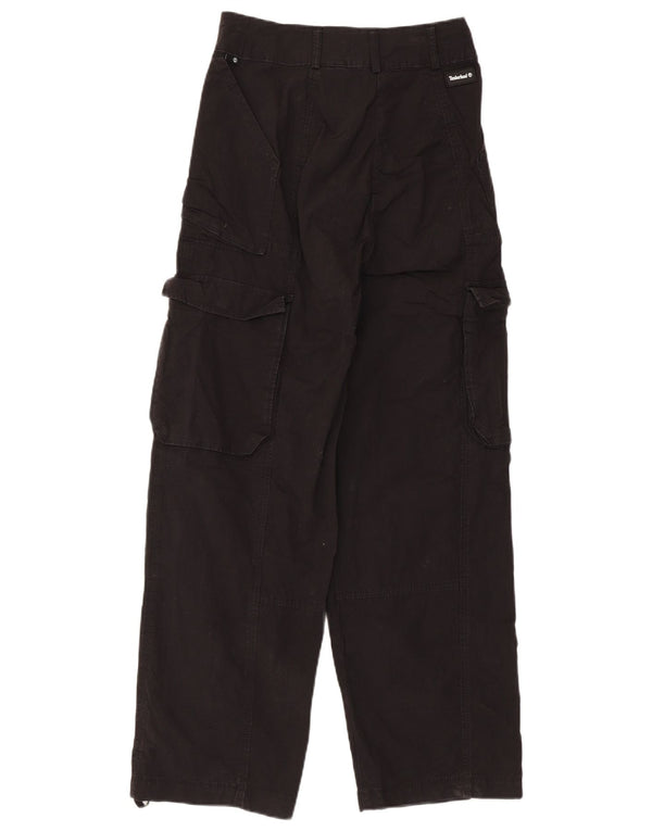 Pantaloni cargo larghi da uomo a vita alta Timberland W25 L29 cotone nero