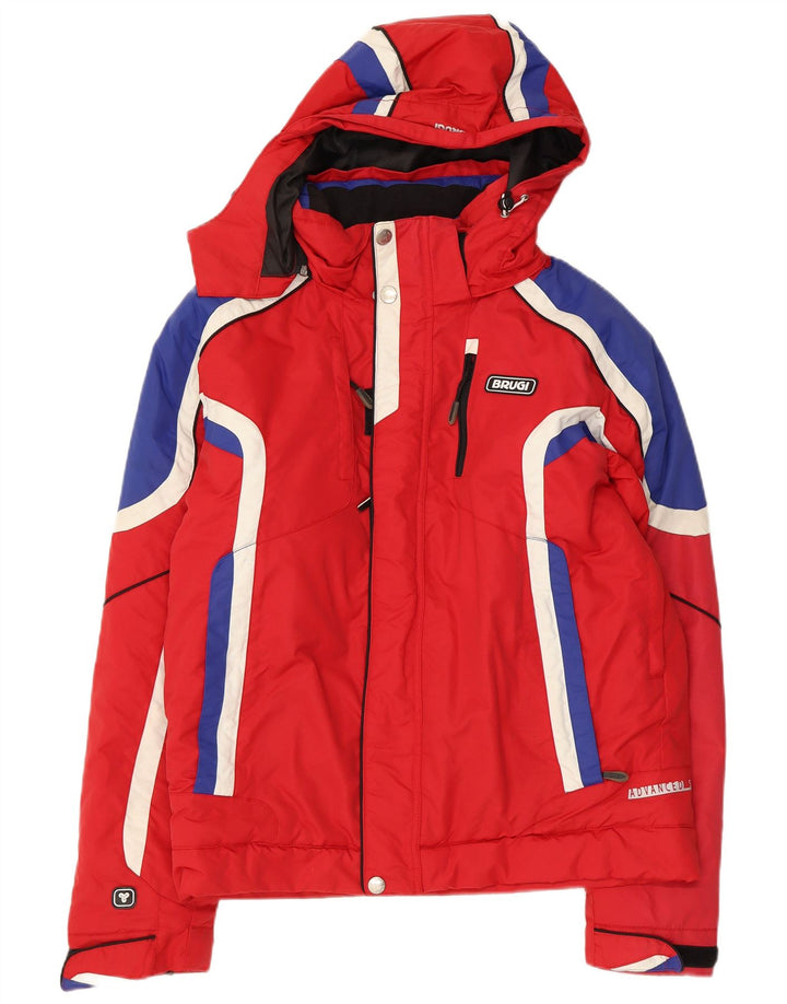 Giacca da sci con cappuccio da uomo Brugi UK 36 Small Red Colourblock in poliammide
