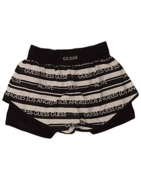 Pantaloncini sportivi grafici da donna Guess UK 12 poliestere a righe nere medie