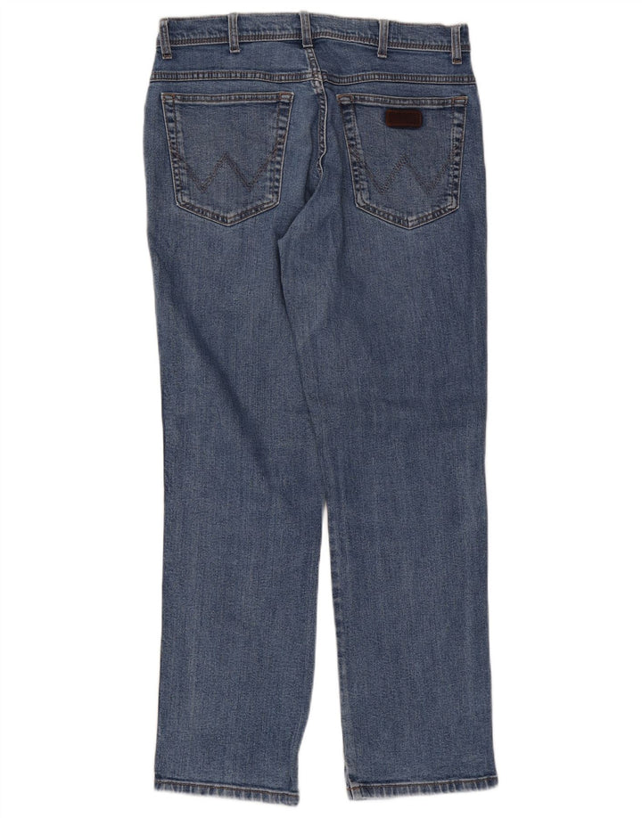 Jeans dritti da uomo Wrangler vestibilità regolare W34 L32 cotone blu