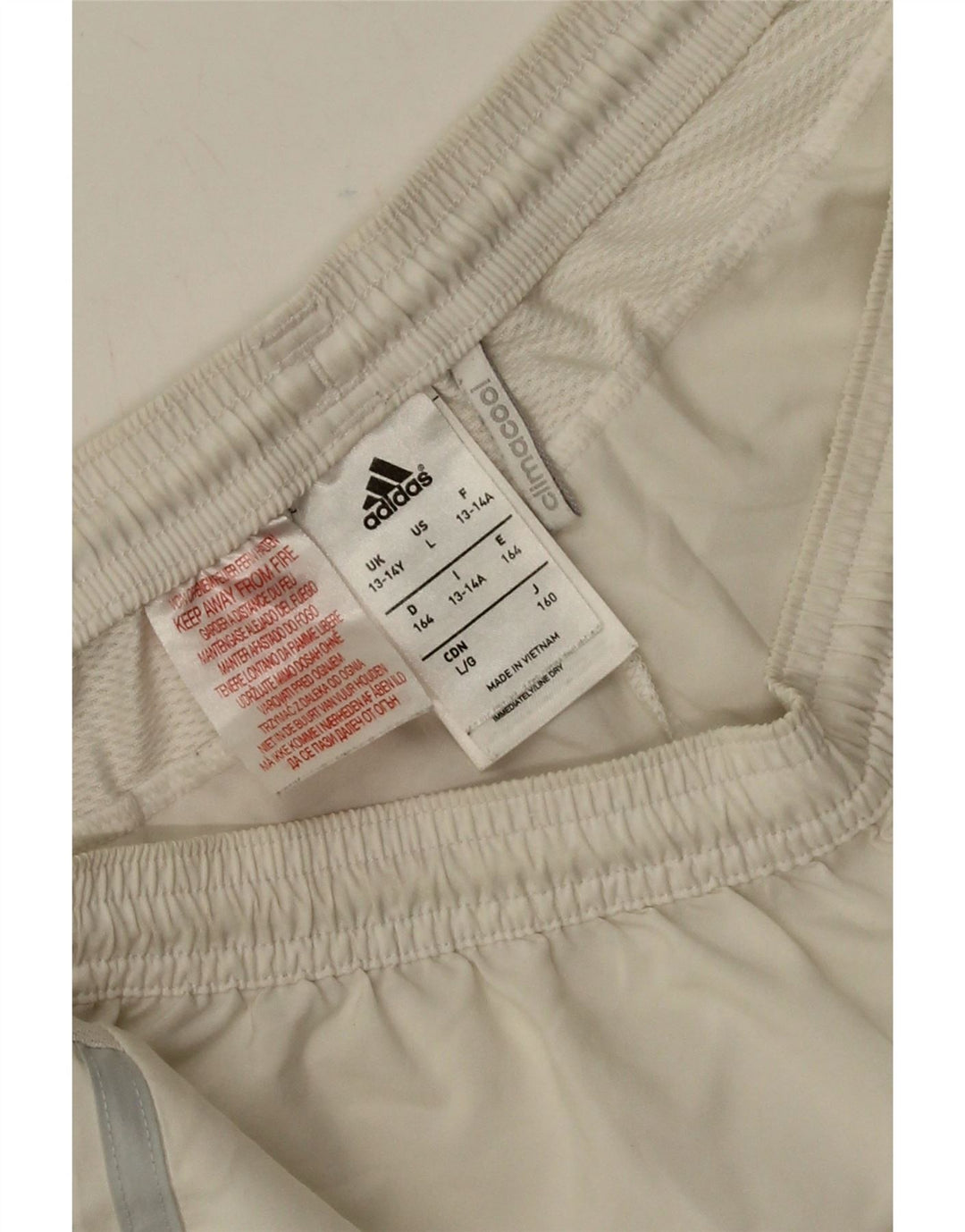 Pantaloncini sportivi Adidas Climacool da ragazzo 13-14 anni in poliestere bianco