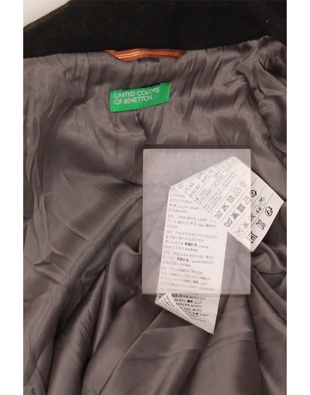 Cappotto oversize da donna Benetton UK 10 piccolo in lana nera