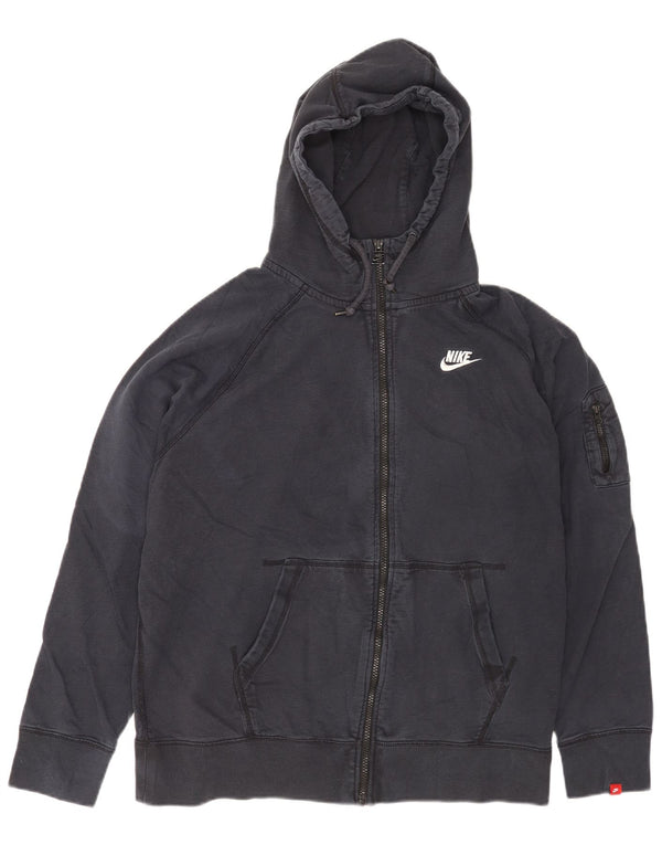Felpa con cappuccio e zip Nike da uomo XL in cotone blu navy