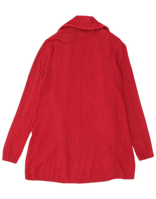 Maglione cardigan aperto lungo da donna Zara UK 10 piccolo bordeaux