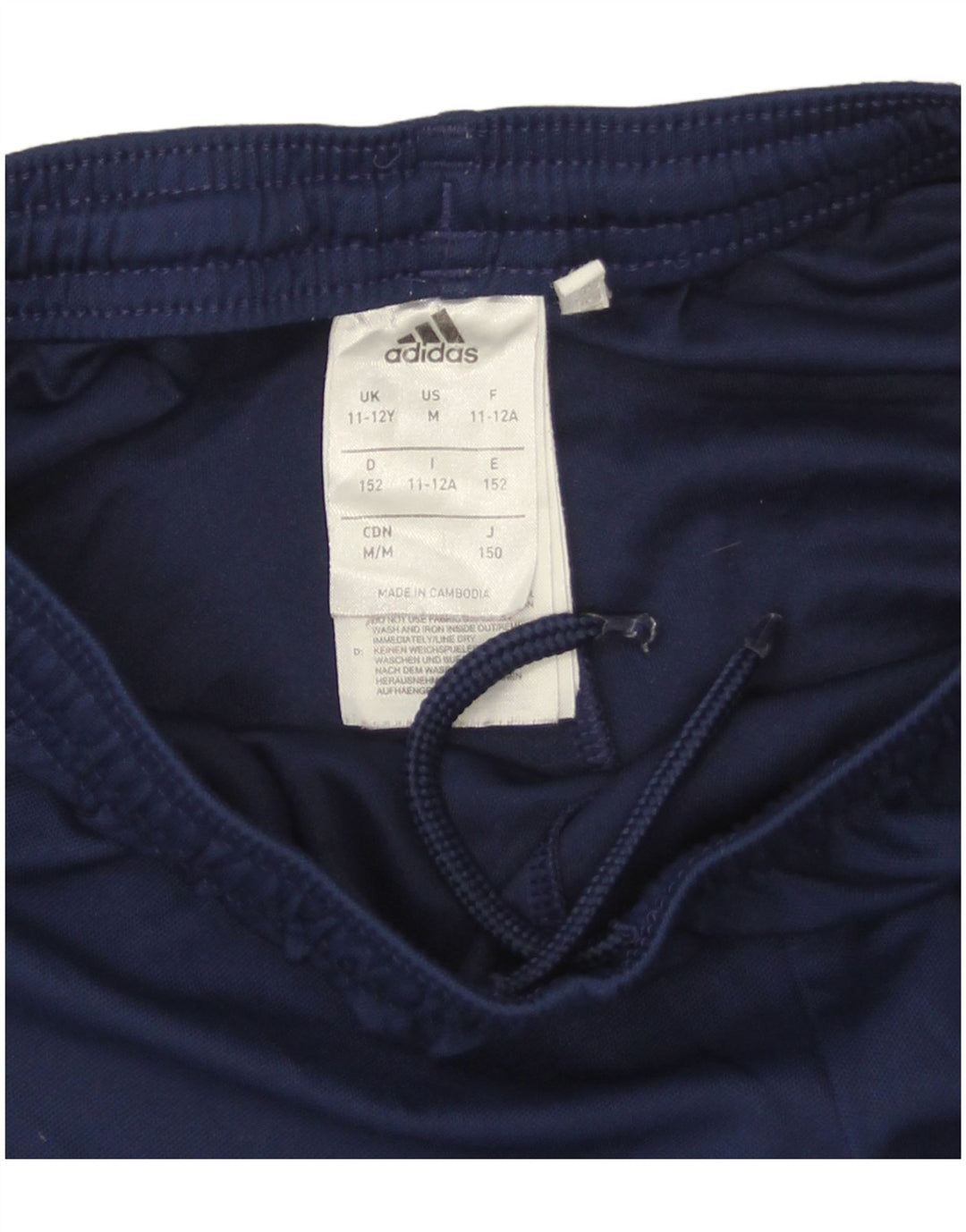 Pantaloncini sportivi Adidas Climalite da ragazzo 11-12 anni in poliestere blu navy