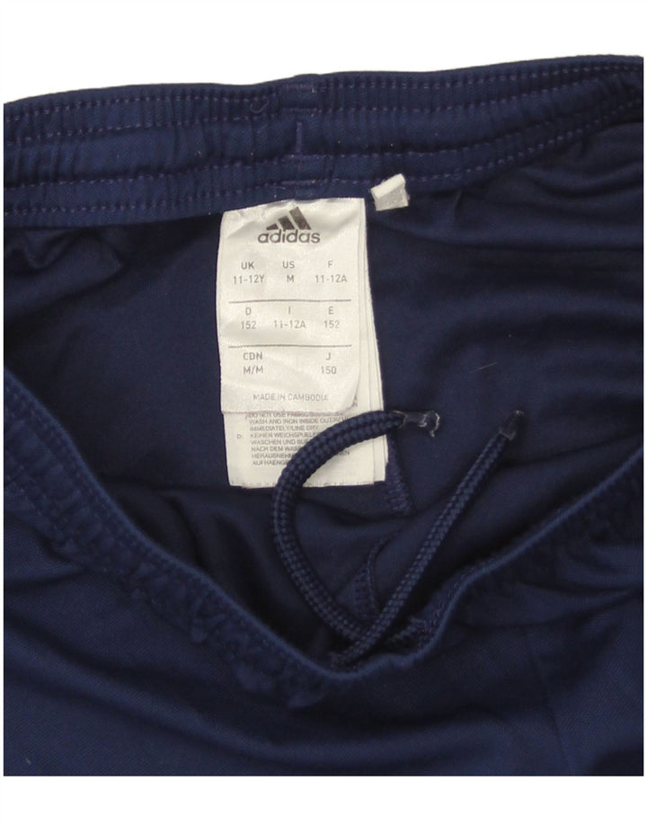 Pantaloncini sportivi Adidas Climalite da ragazzo 11-12 anni in poliestere blu navy