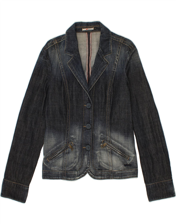 GAS Womens Denim Jacket UK 18 XL Navy Blue Cotton Vintage Gas and Second-Hand Gas from Messina Hembry 