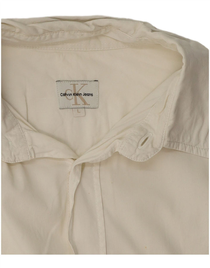 Camicia da uomo Calvin Klein Jeans grande bianca