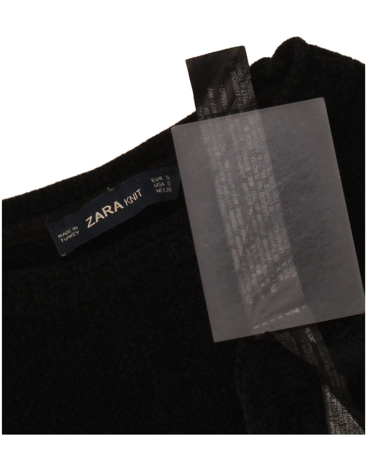 Maglione corto girocollo oversize da donna Zara UK 10 piccolo nero