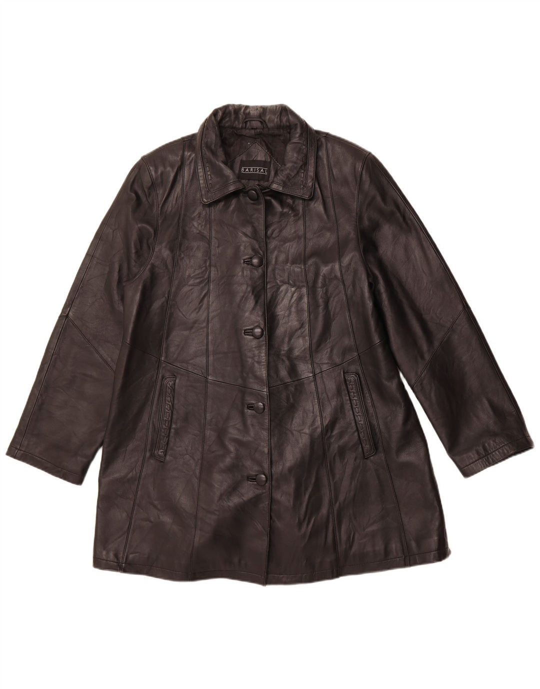 Cappotto in Pelle da Donna BARISAL IT 44 Medio in Pelle Nera
