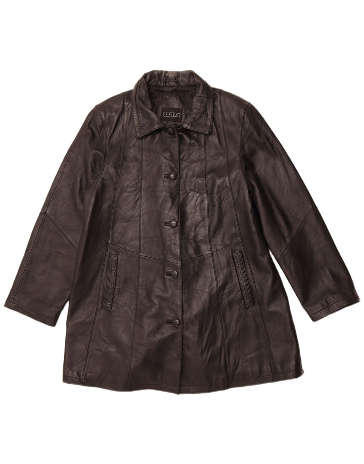 Cappotto in Pelle da Donna BARISAL IT 44 Medio in Pelle Nera