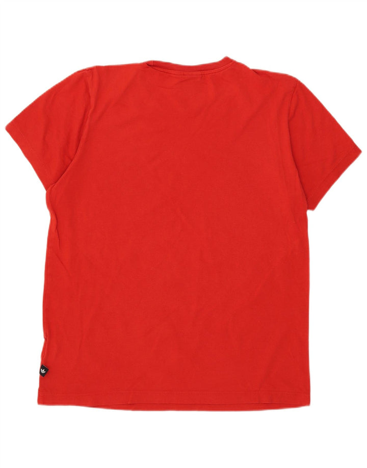 T-shirt grafica da uomo Adidas Top in cotone rosso medio