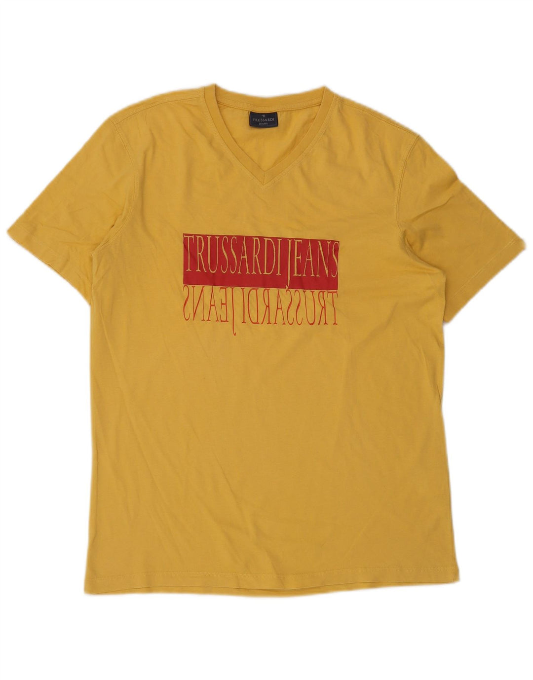 TRUSSARDI JEANS T-shirt grafica da uomo Top in cotone giallo medio