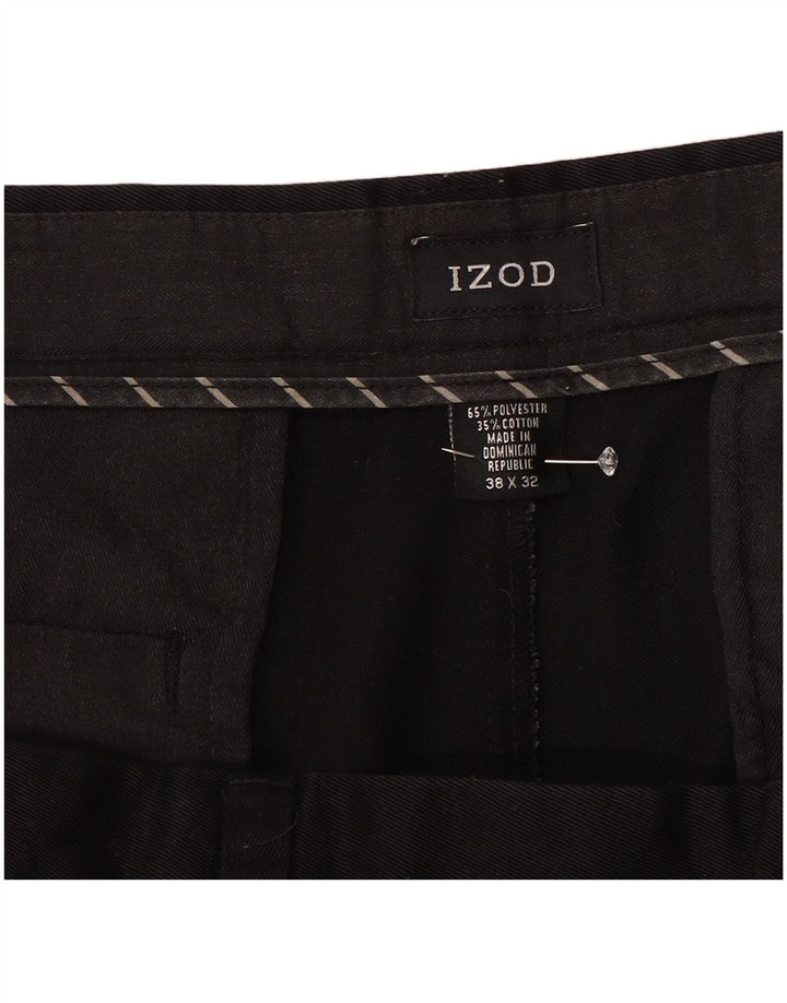 Pantaloni chino con pegging da uomo Izod W38 L31 poliestere nero