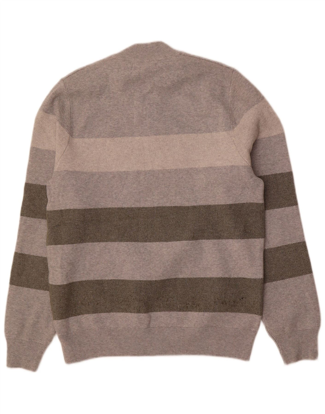 Maglione maglione girocollo da uomo Marks & Spencer Poliestere a righe grigio medio