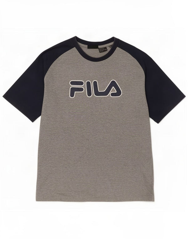 T-shirt grafica da uomo Fila Top Small grigio color block