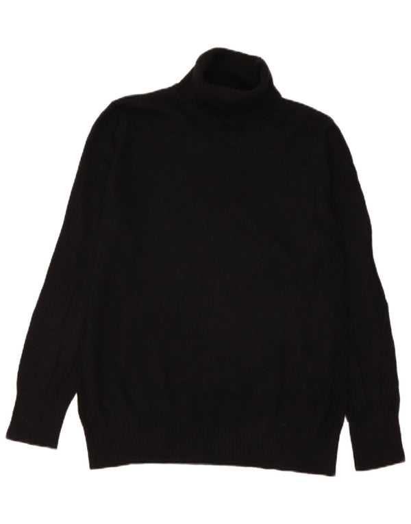 Maglione maglione a collo alto da donna L.L.Bean UK 16 grande cotone nero