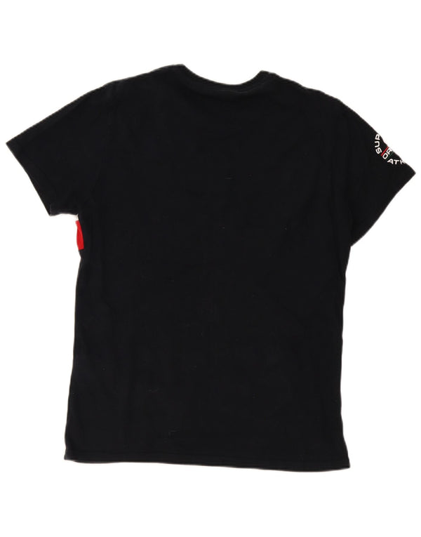 T-shirt grafica da uomo Superdry Top grande in cotone color block nero