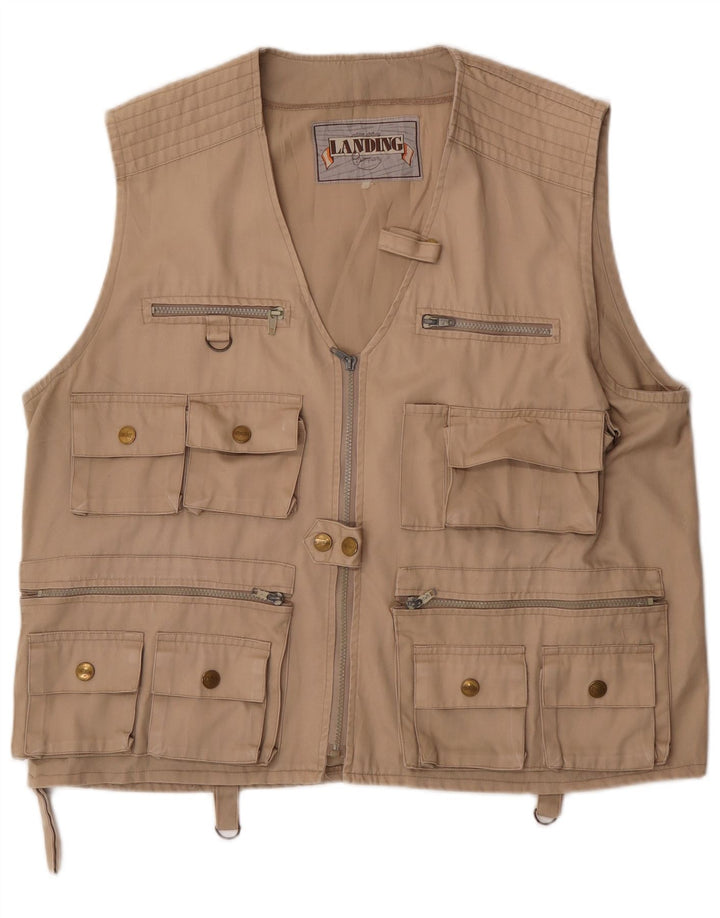 Gilet pratico da uomo vintage UK 42 XL Beige