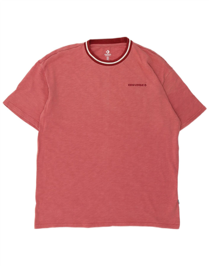 Converse T-shirt grafica oversize da uomo Top in cotone mélange bordeaux medio