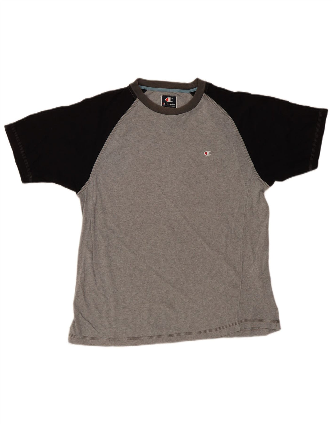 T-shirt da uomo Champion Top XL in cotone color block grigio