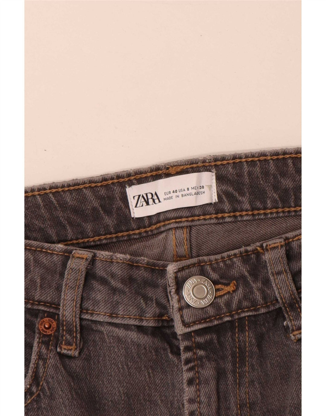 Jeans dritti da donna Zara EU 40 medio W30 L29 Grigio