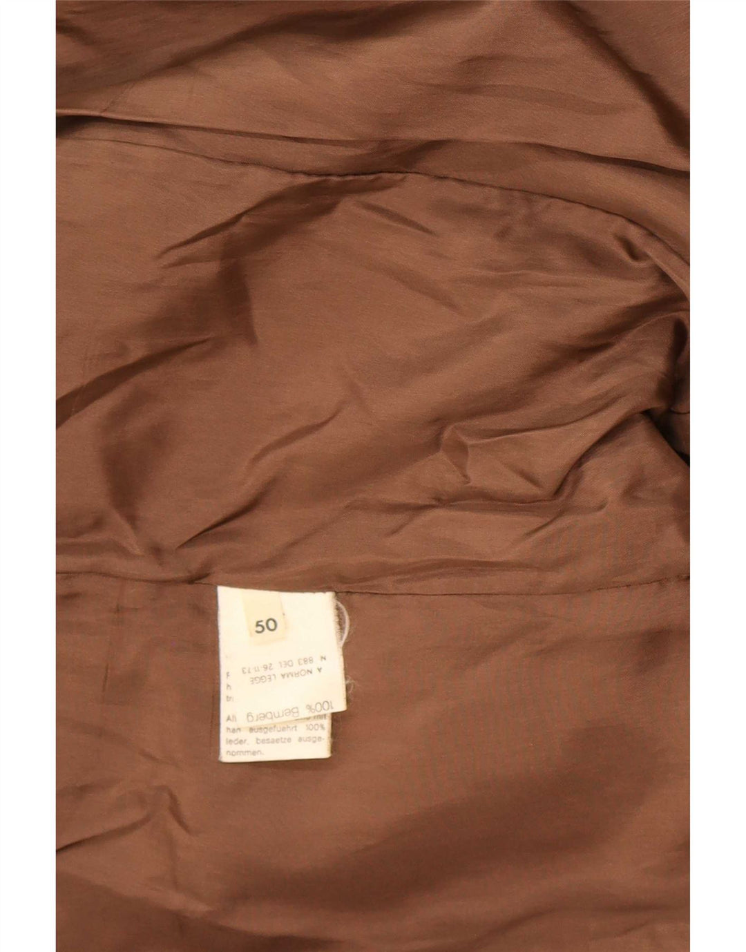 Cappotto in pelle militare doppiopetto vintage da uomo IT 50 grande marrone