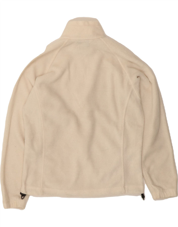 COLUMBIA Womens Fleece Jacket UK 14 Medium Off White Polyester Vintage Columbia and Second-Hand Columbia from Messina Hembry 