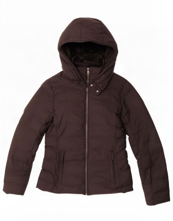 Giacca imbottita con cappuccio da donna Zara UK 6 XS poliestere nero