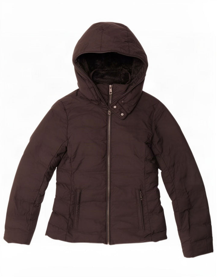 Giacca imbottita con cappuccio da donna Zara UK 6 XS poliestere nero