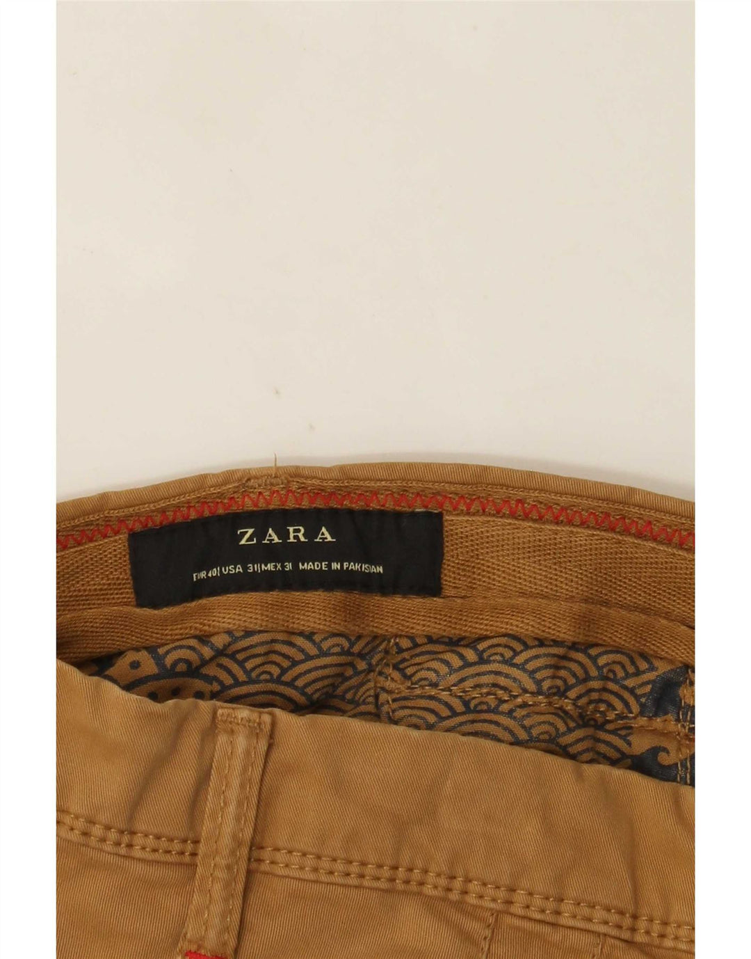 Pantaloni chino slim da uomo Zara EU 40 medi W31 L27 gialli