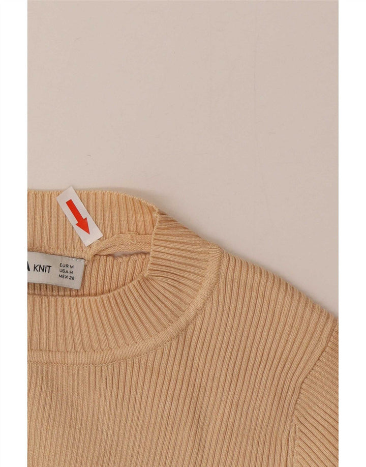 Top corto Zara da donna con maniche a 3/4 UK 12 Beige medio