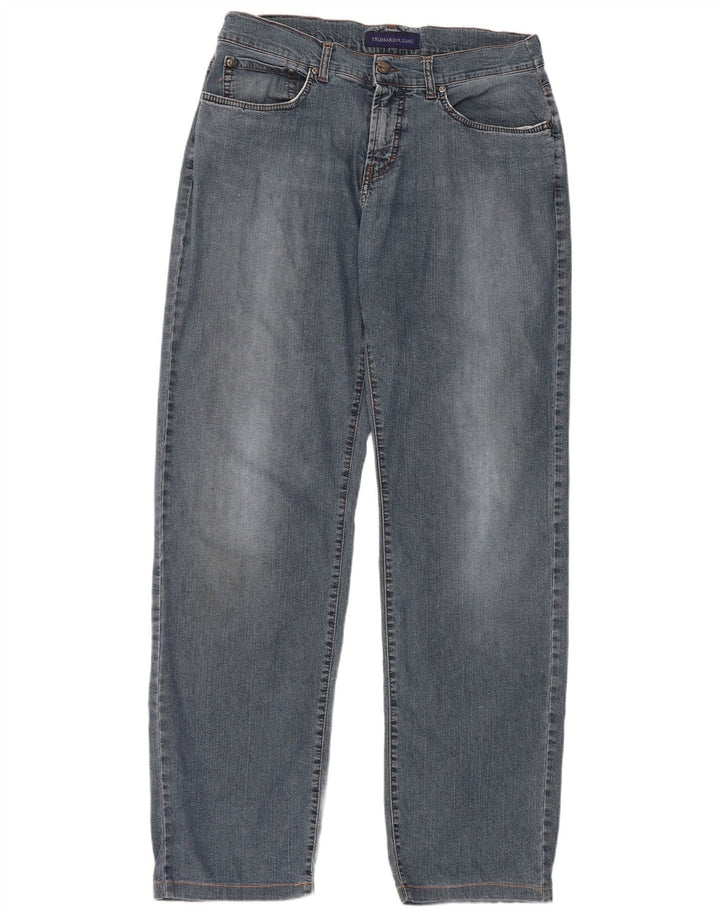 Jeans Straight Uomo Trussardi W34 L32 Blu Cotone